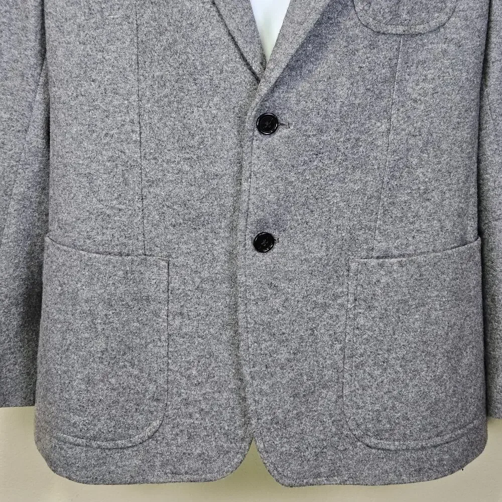 Banana Republic Blazer Mens 42R Slim Mario Bellucci Italian Wool Sport Coat Gray